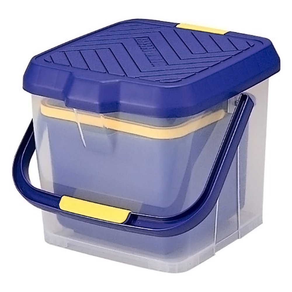 Blue Rectangular Bucket with Lid