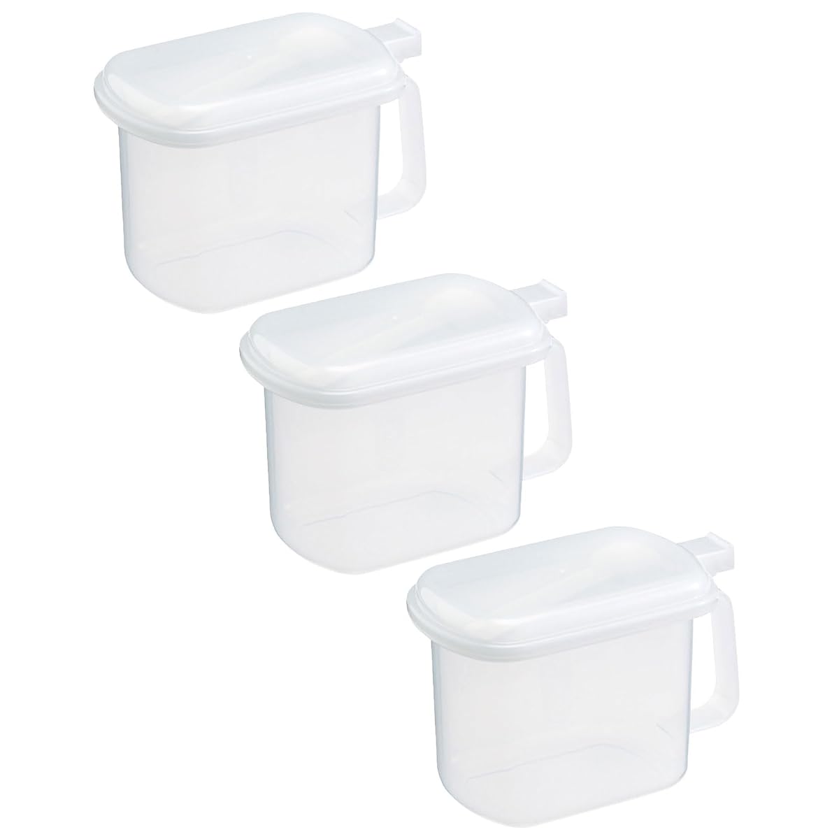 Condiment Container, Pure Pot, White, Set of 3, Spoon and Teaspoon
