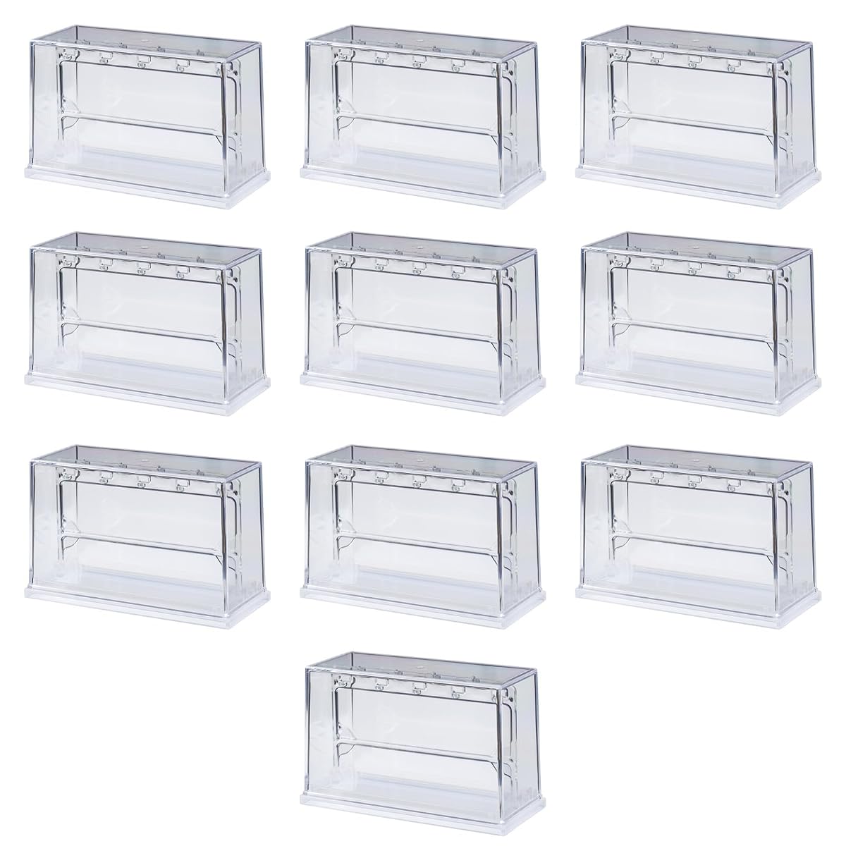 Display Case, Mini Charm, Clear, Set of 10, Stackable