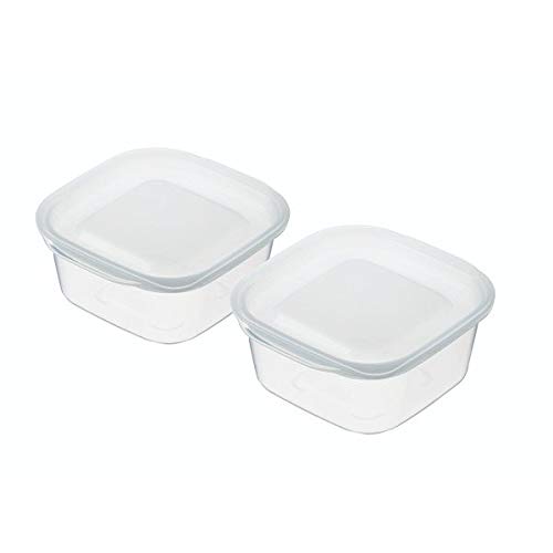 Easy Pack Square Storage Containers, Clear White, 2 Pieces