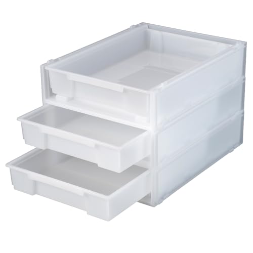 File Tray & Rack, Set of 3, Natural, Compatible with A4