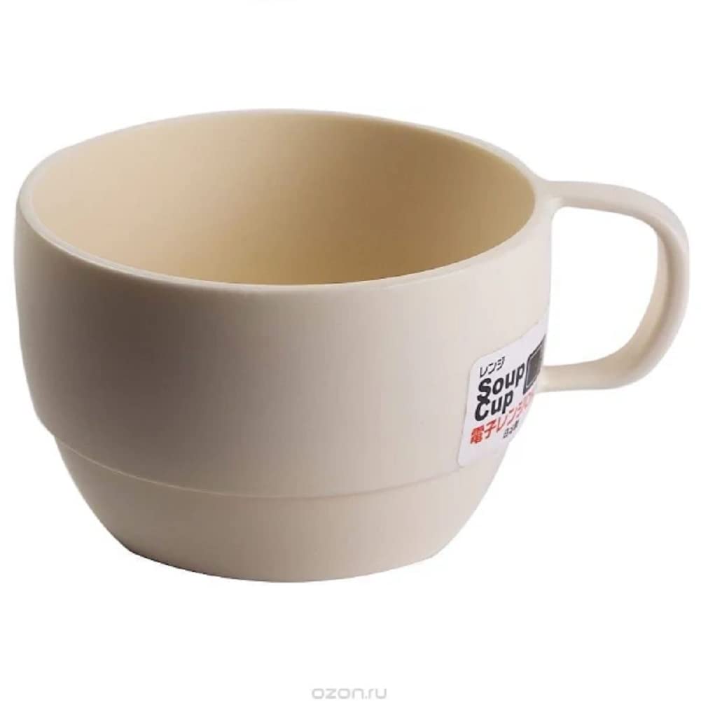 Japanese Microwavable Soup Mug Unbreakable for Kids Camping, White