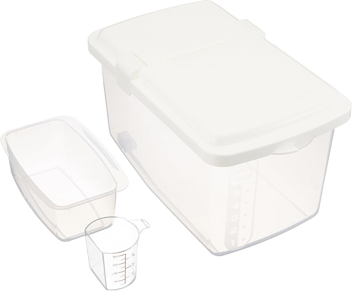 Japanese Plastic Kome Bitsu Raw Rice Food Storage Container