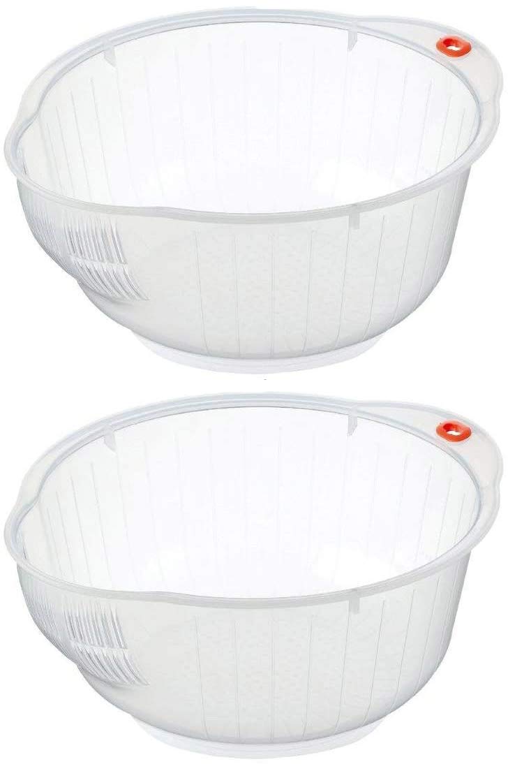 Japanese Rice and Vegetable Washing Bowl with Side and Bottom, Set of 2