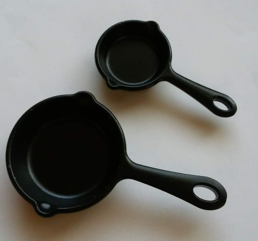 Skillet Shape Measuring Spoon 2pcs Black