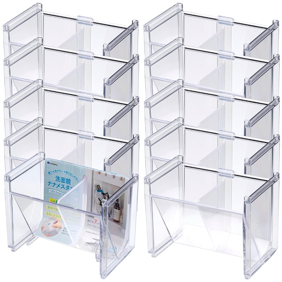Small Storage Bathroom Mirror, Namame Stand, 10 Ps, Clear