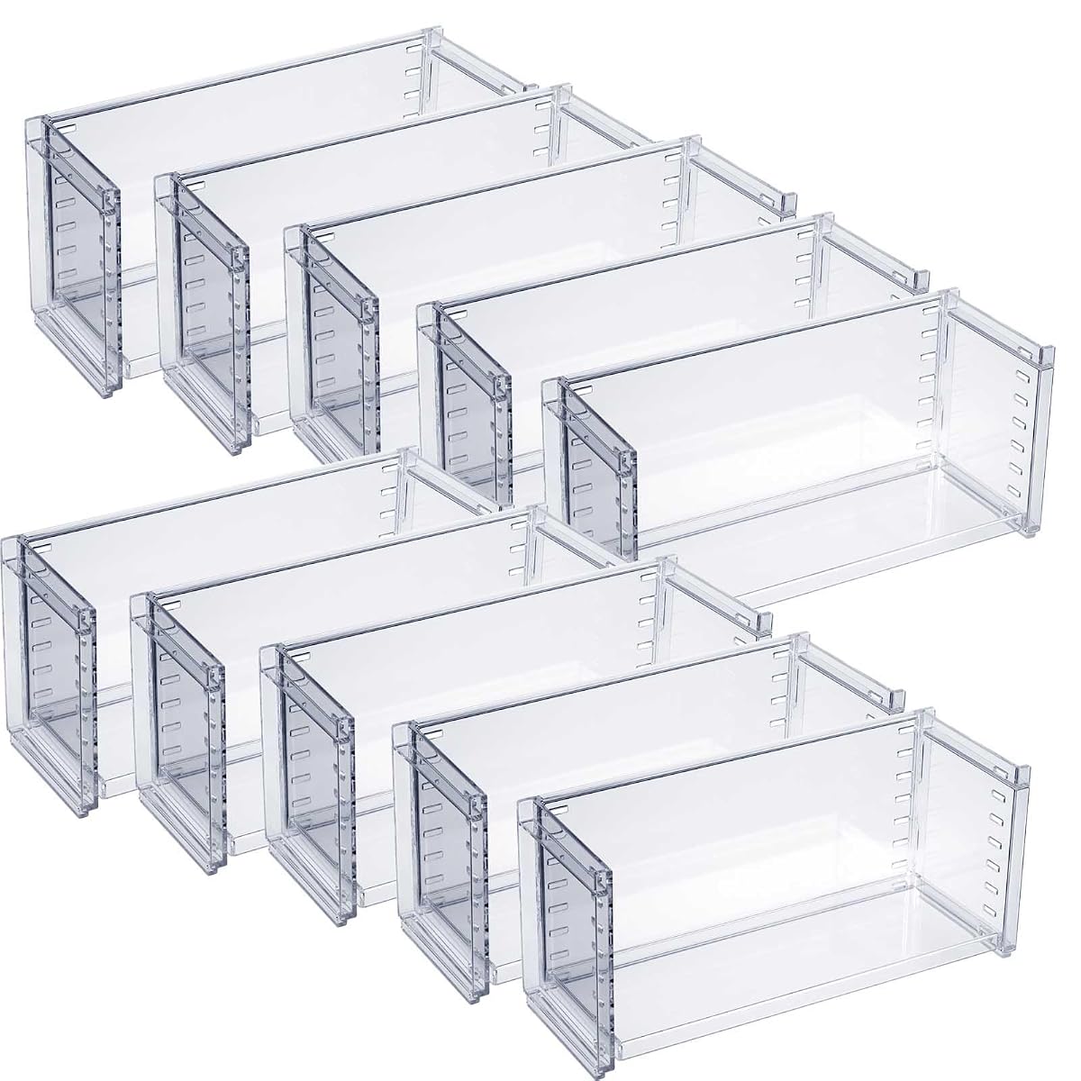 Small Storage Display Rack, 10 P, Clear, Adjustable