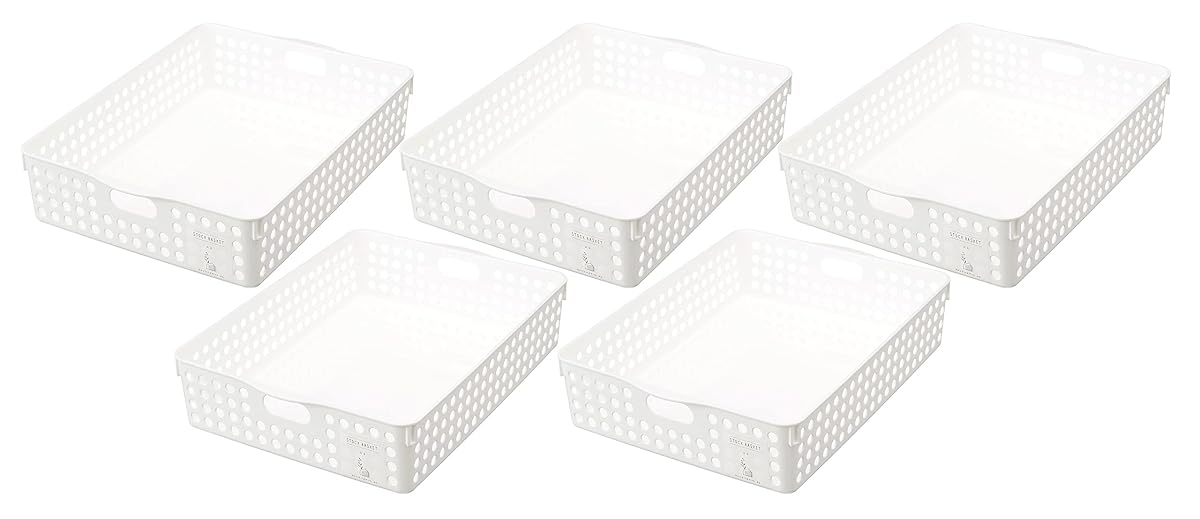 Stock Basket, A4, Set of 5, White