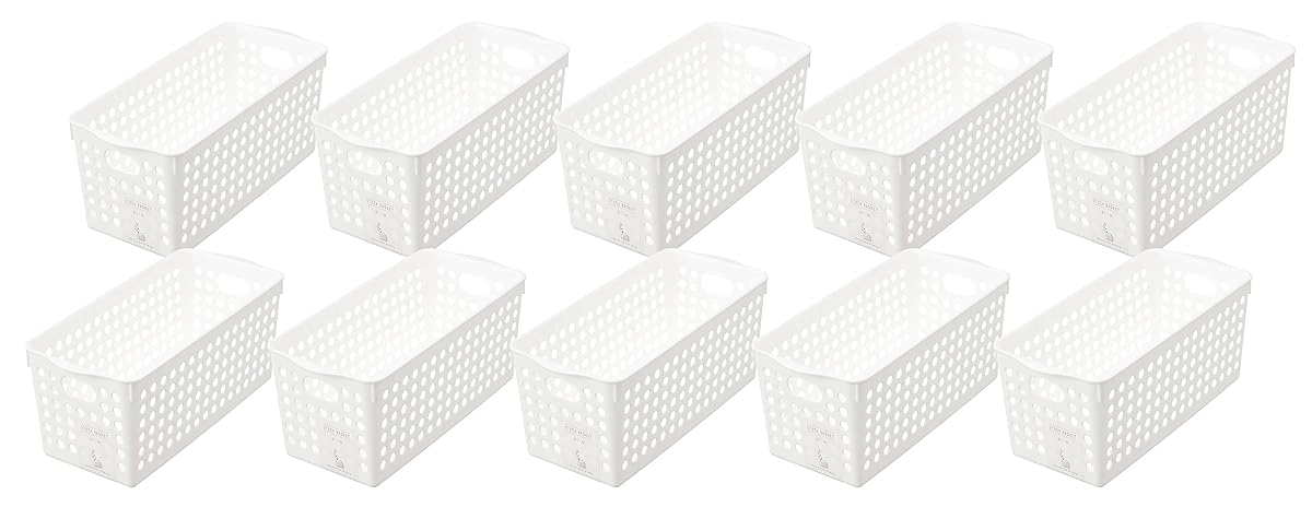 Storage Basket, Slim, Set of 10, White