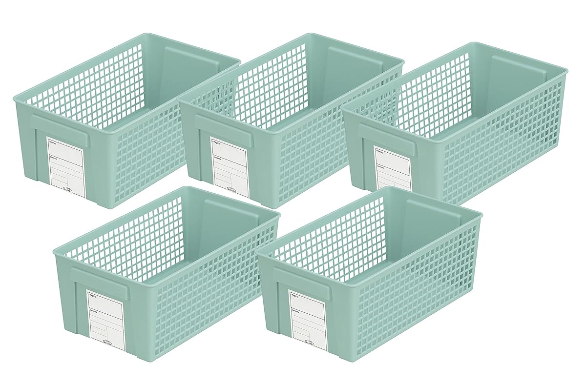 Storage Basket, Trim Basket, Wide, Set of 5, Blue