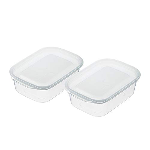 Storage Containers, Square, Clear White, Set of 2