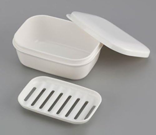 Travel Soap Case, Soap Dish for Home, Self Draining, 2 Pack White