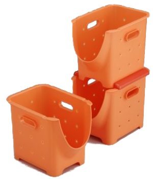 Vegetable Stockers, Slim, 3-Pack, Orange